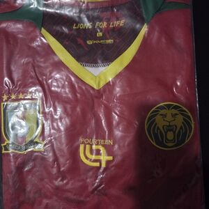 Cameroun Home Teaml  Red Soccer Jerse y with Yellow Accents